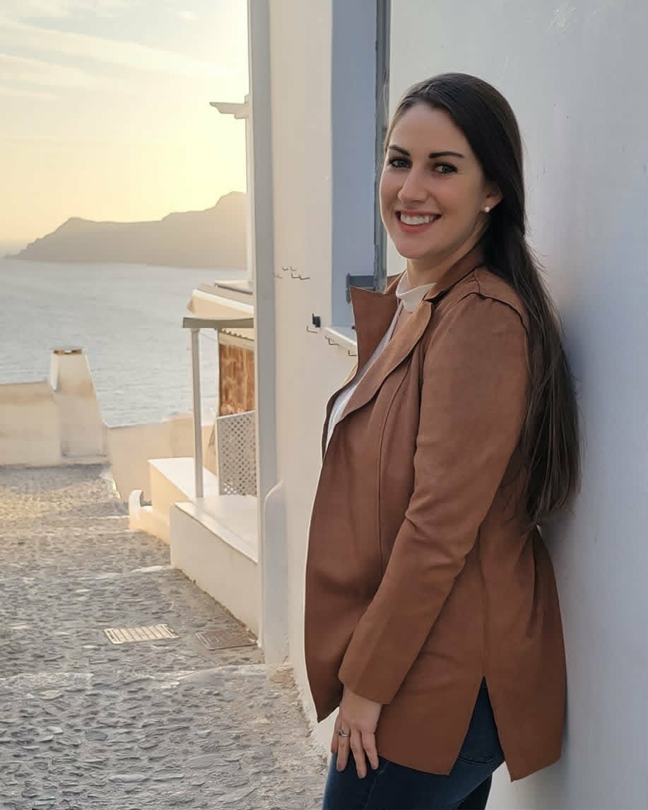Danielle Strickler traveling abroad at sunset